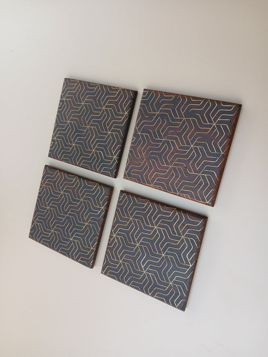 Tarkashi Coasters - Triangular Tesselations