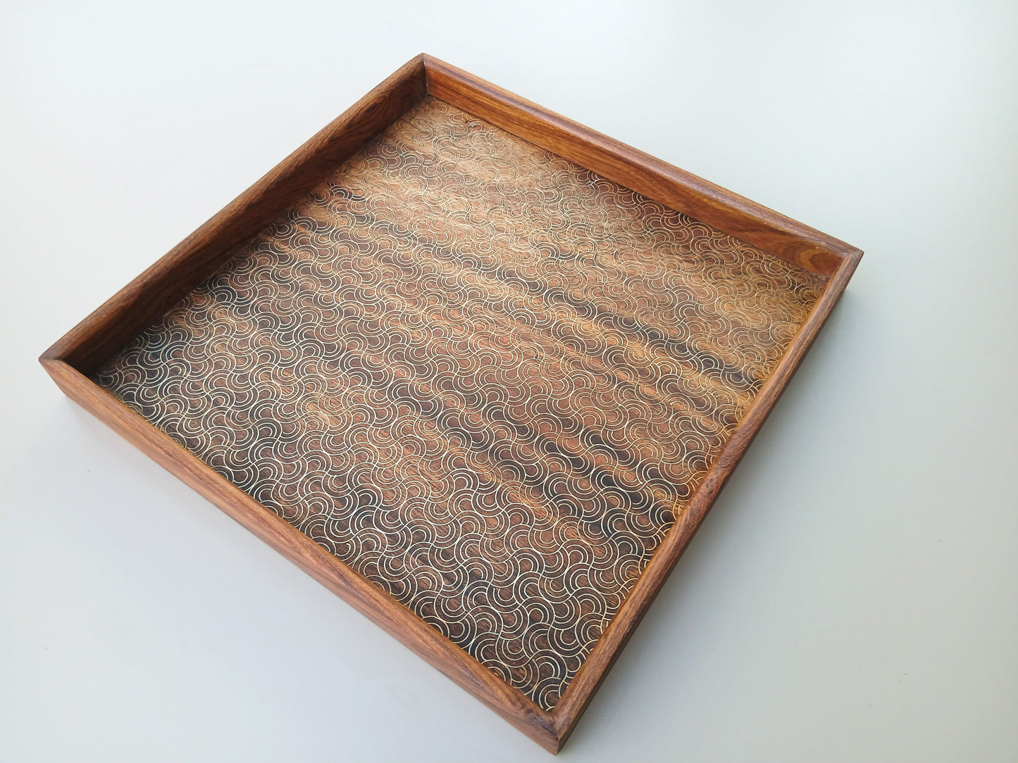 Tarkashi Tray 12"X12"- Semi Circle Tesselation