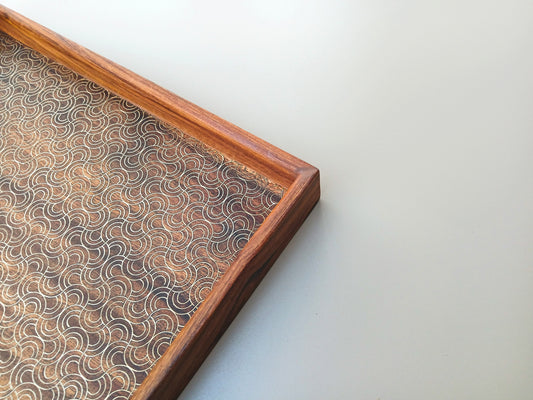 Tarkashi Tray 12"X12"- Semi Circle Tesselation