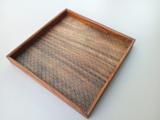 Tarkashi Tray 12"X12"- Semi Circle Tesselation