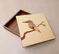 Bird Box - Handcrafted Marquetry Wood Keepsake